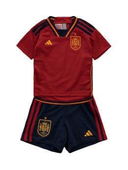 Otroški Nogometna dresi replika Španija Domači SP 2022 Kratek rokav (+ hlače)